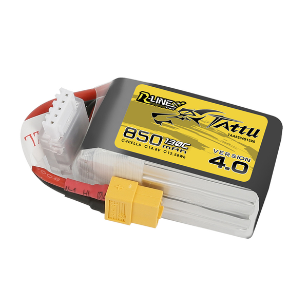 R-Line Version 4.0 4S 850mAh 130C LiPo Battery with XT60 Connector