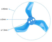 40mm 1635 PC 3 Blade 1.5mm - Clear Blue