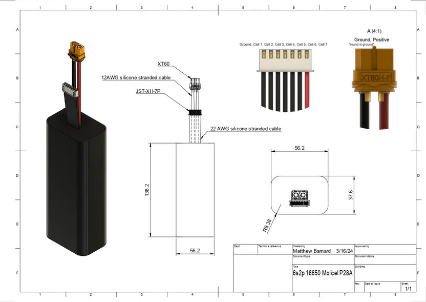 Upgrade Energy RED V3 6S2P 6Ah Molicel P30B Battery