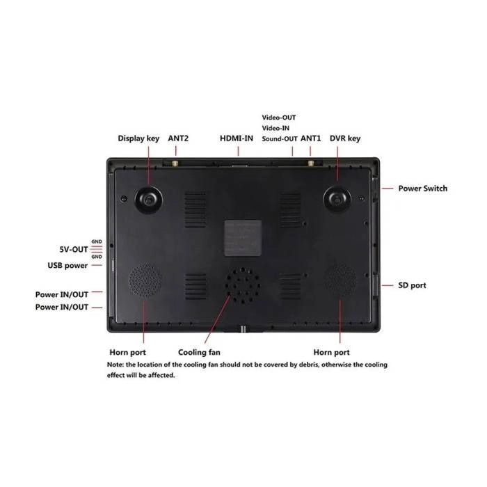 Hawkeye 5.8 GHz 10.2 inch FPV Monitor HDMI DVR