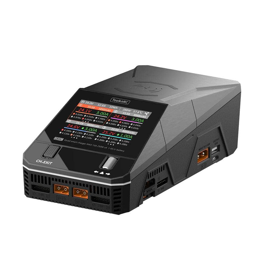 Tank Quad Roptor Riot Q6AC 1000W Quad Channel 1-6S AC/DC Smart Charger with XT30 & XT60 ...