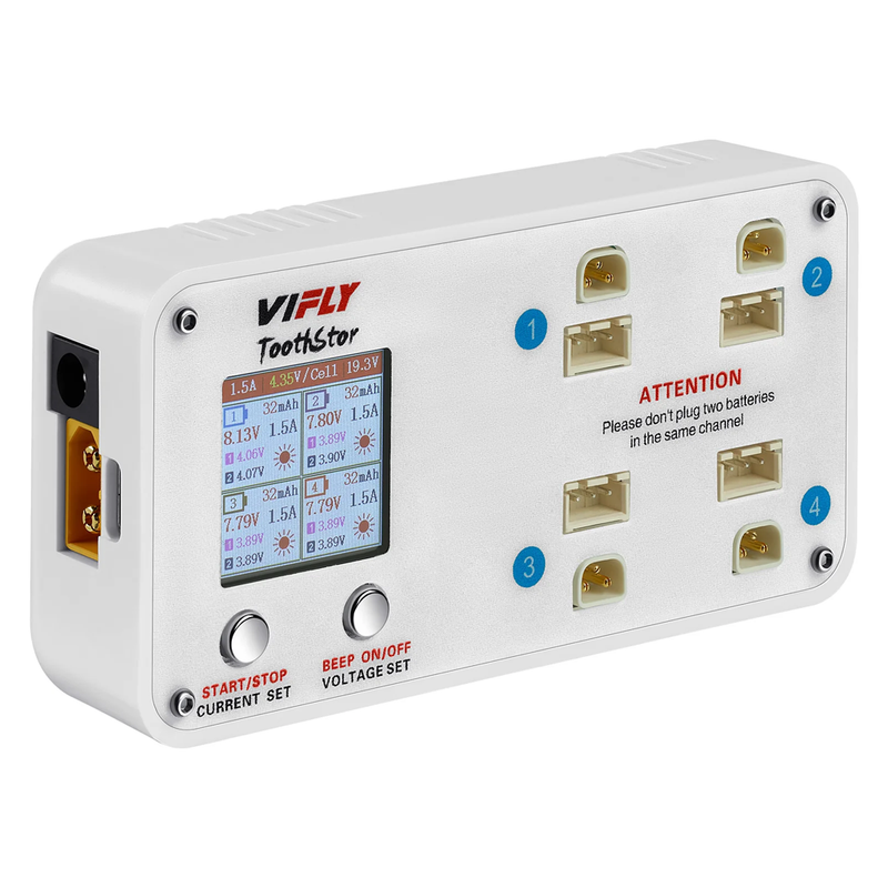 Toothstor 4 Port 2S LiPo/LiHV Charger for BT3.0