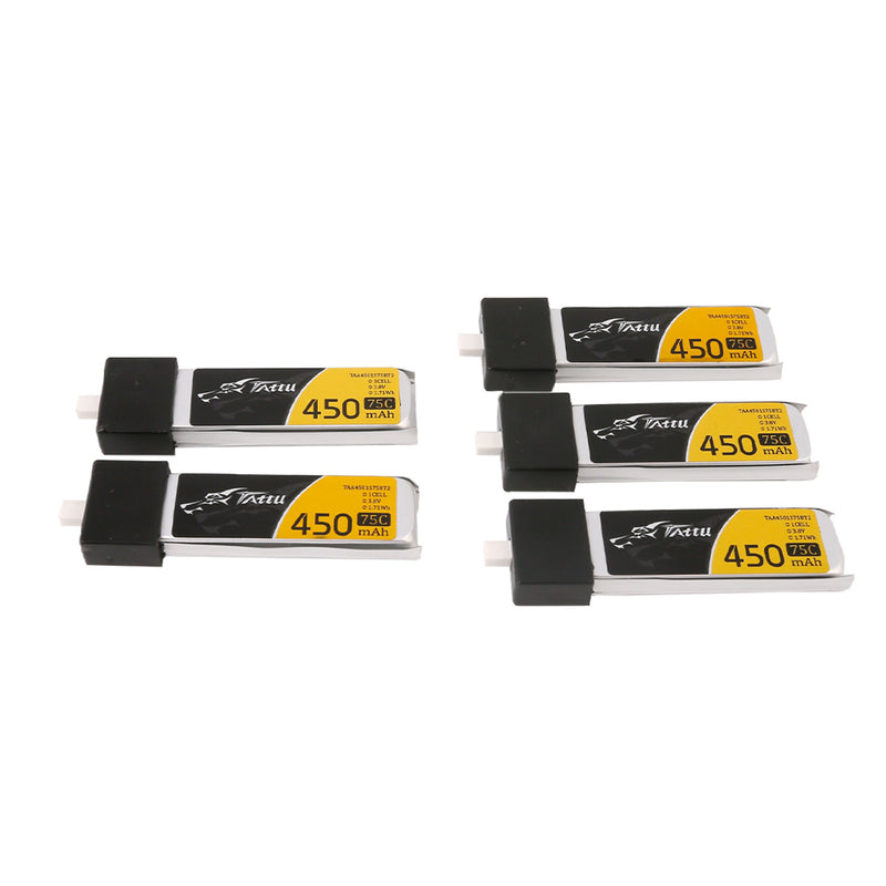 1S 450mAh 75C LiHV Battery with BT2.0 Connector (5pcs)